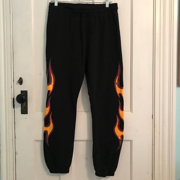 pants with flames on them